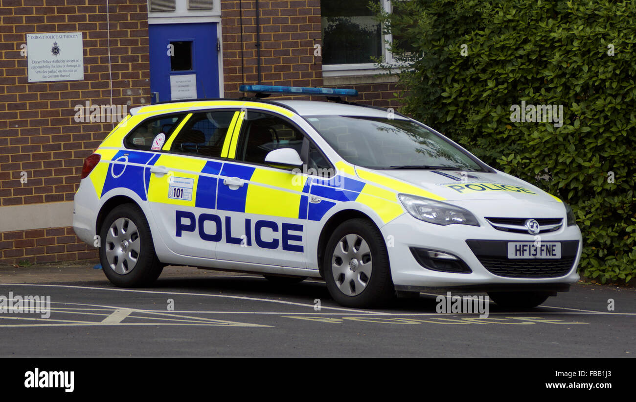 Dorset Police Vauxhall Astra Police Car Stock Photo