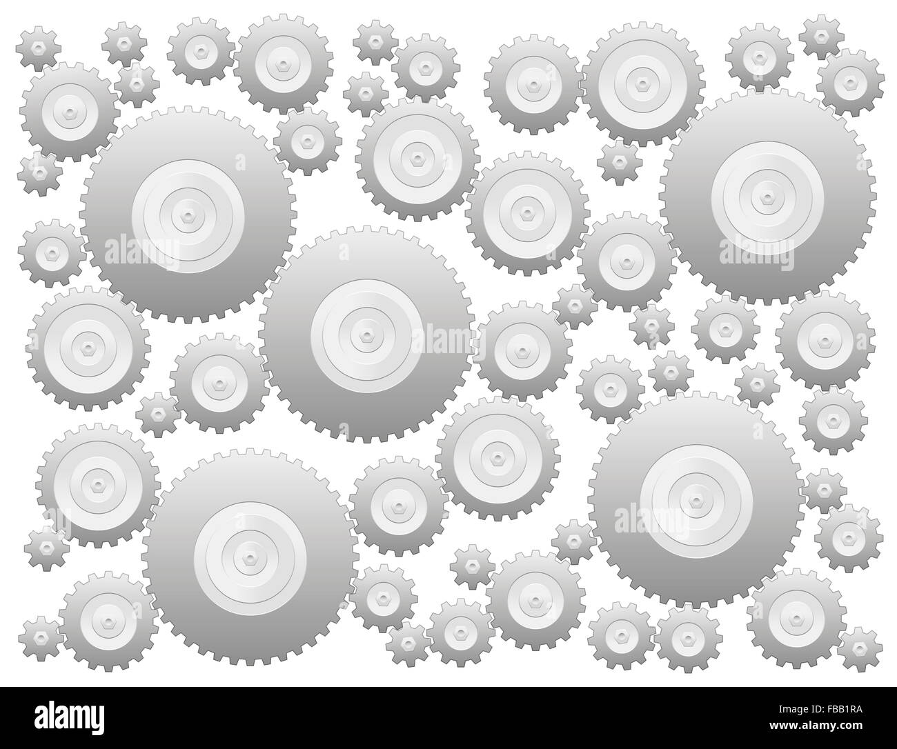 Cogs - gear wheels - illustration over white background. Stock Photo