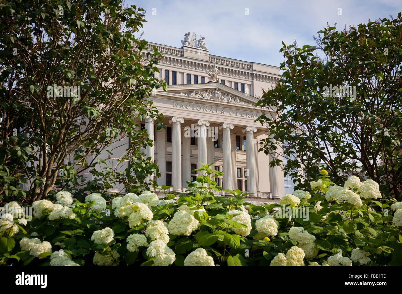 Latvian National Opera Theater in Riga, Latvia Stock Photo