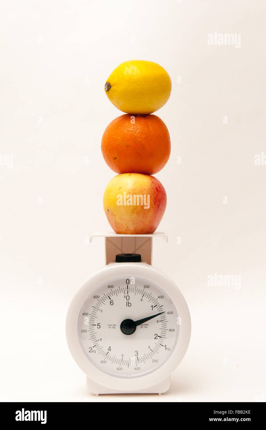 Concept of balanced diet and weight loss Stock Photo