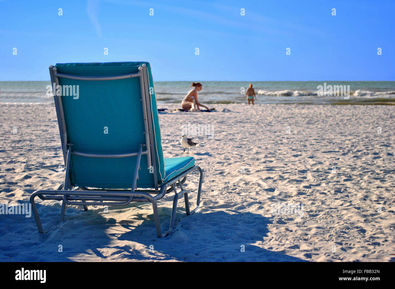 Chair on Clearwater Beach Florida Stock Photo Alamy