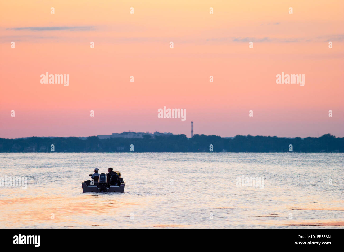 A boat on Lake Mendota Stock Photo Alamy