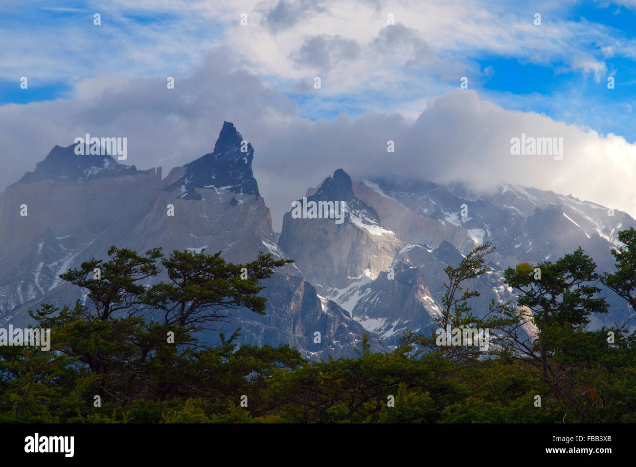 Los Cuernos Del Paine, Torres Del Paine National Park Stock Photo