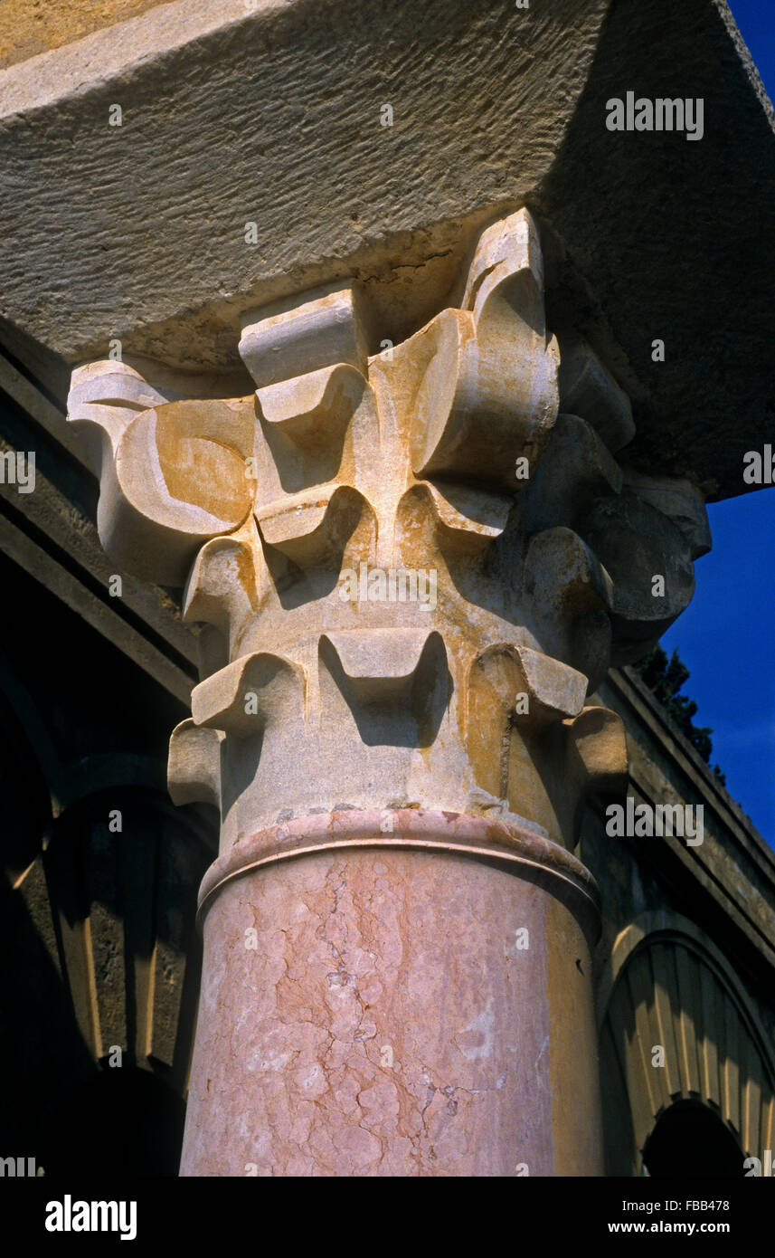 Córdoba.Andalusia. Spain: Ruins of Medina Azahara. Capitel of  Building basilical top Stock Photo