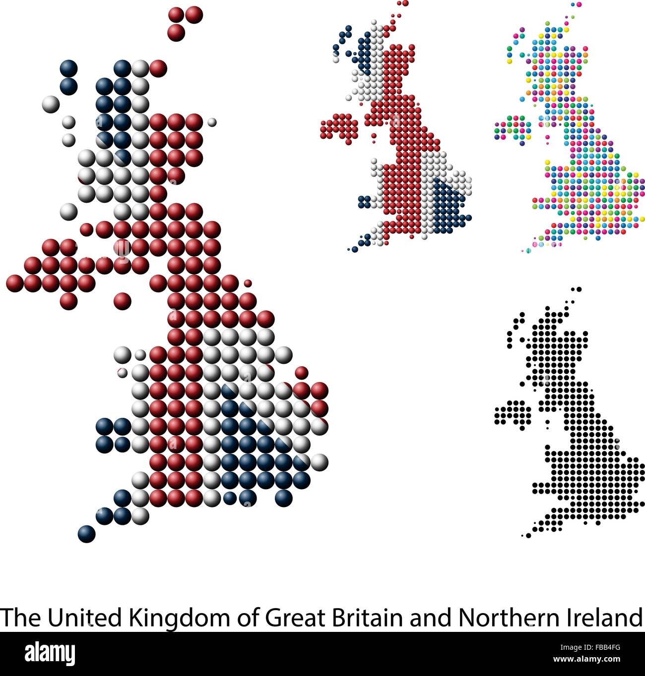 UK Great Britain Map vector color - Uk Great Britain Map Vector Color Dotted Design FBB4FG