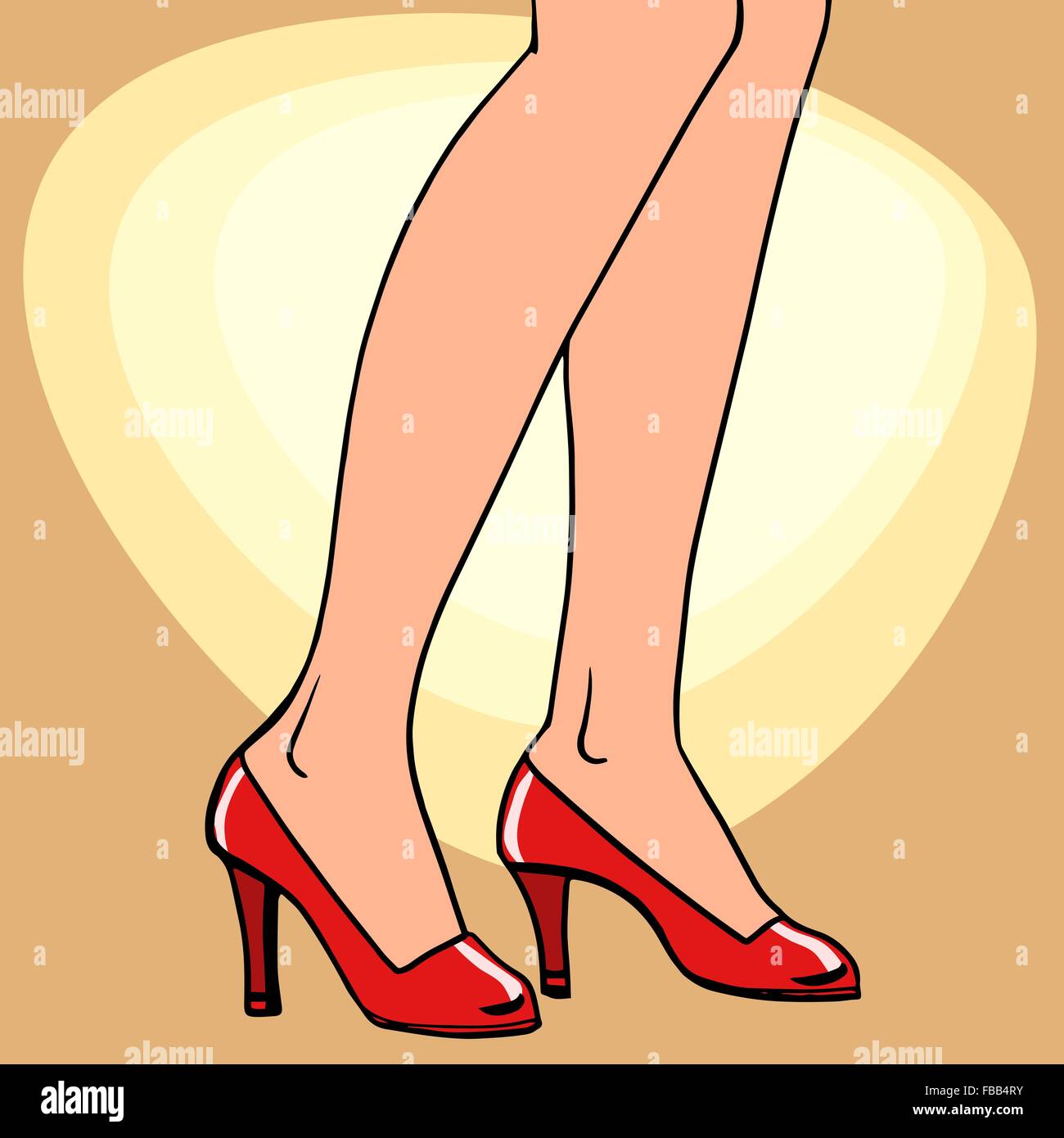 Female feet in shoes Stock Vector