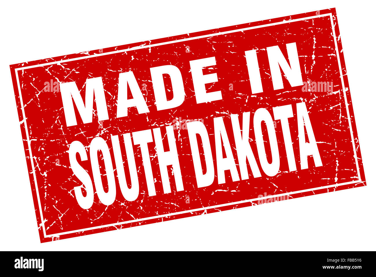South Dakota red square grunge made in stamp Stock Photo - Alamy