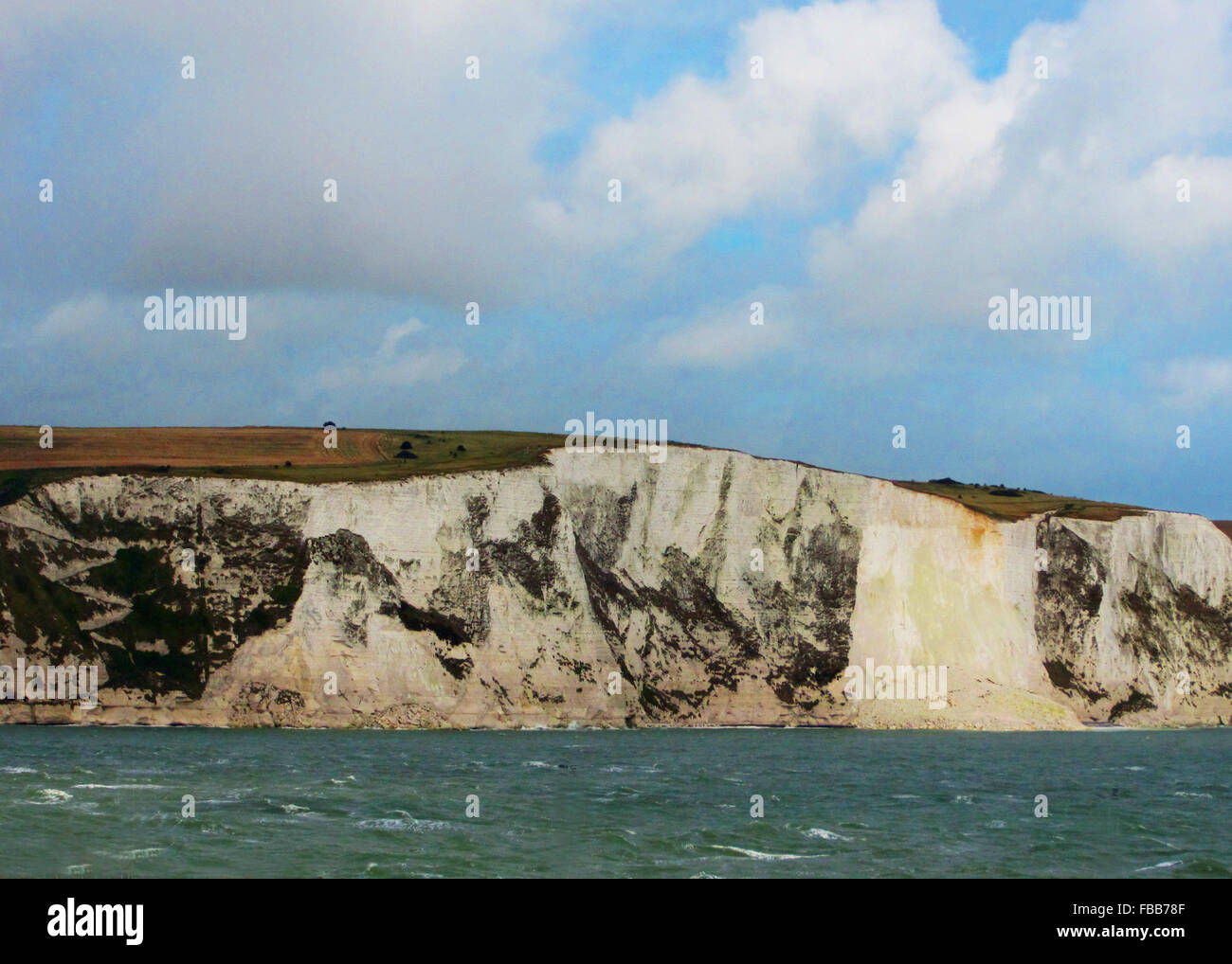 Beautiful white cliffs of Dover from St. Margaret's Bay in Kent, England Stock Photo