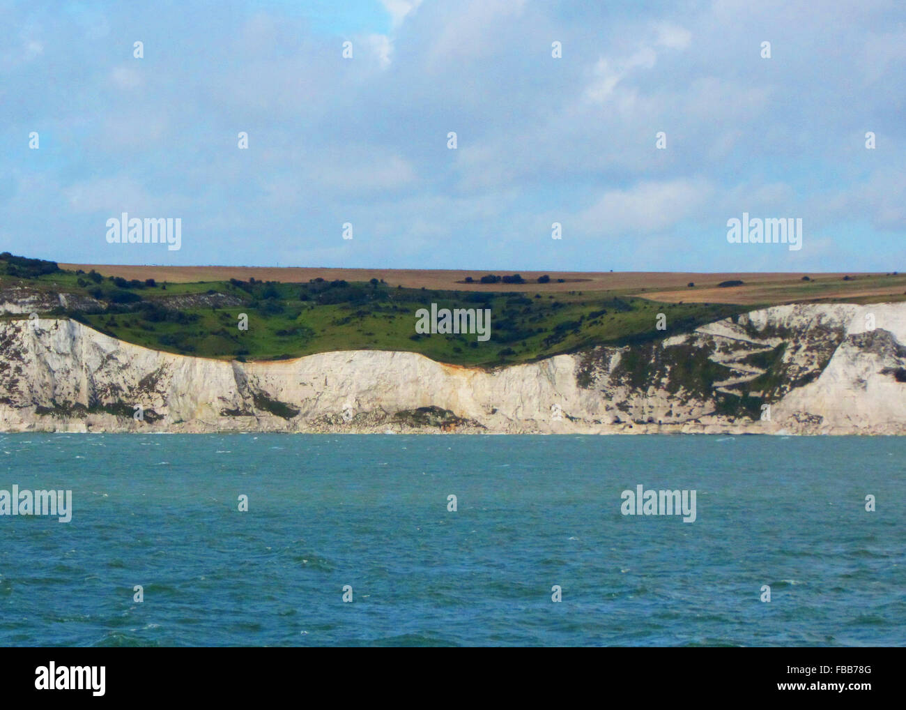 Beautiful white cliffs of Dover from St. Margaret's Bay in Kent, England Stock Photo