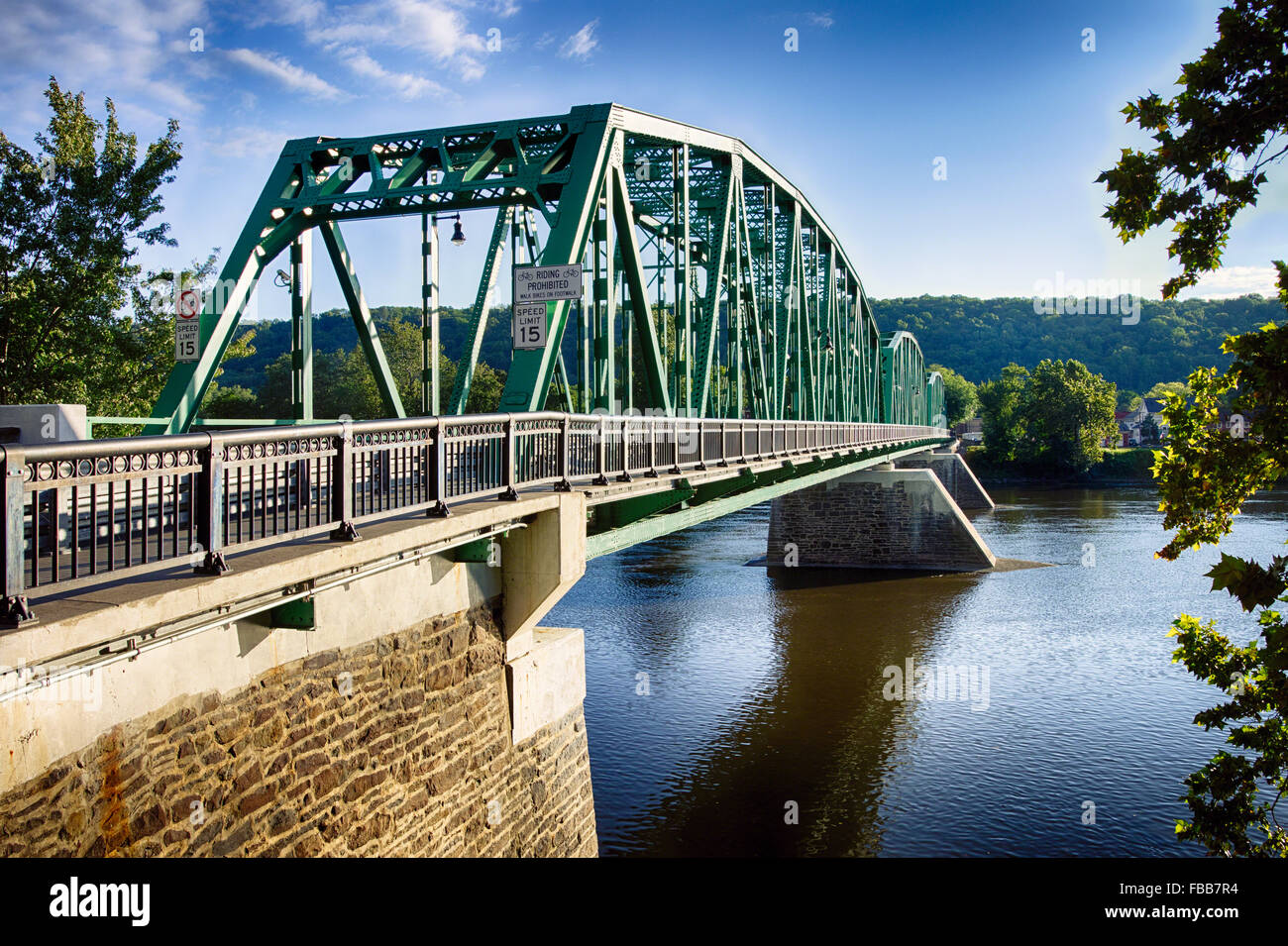 View of the Upper Black EddyMilford Bridge Spanning the Delaware River