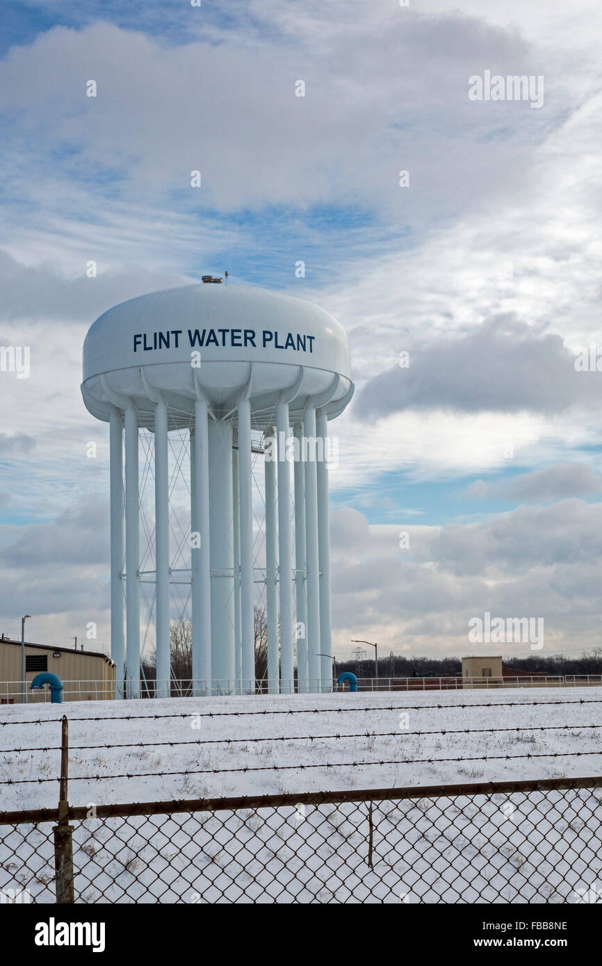 Flint, Michigan - Flint's water treatment plant. Stock Photo