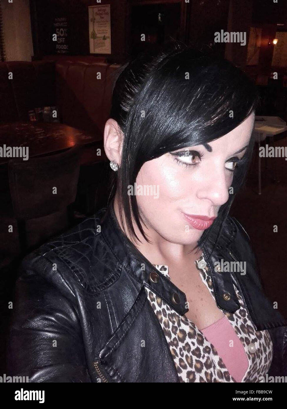 Leather jacket with leopard print inside Clearance