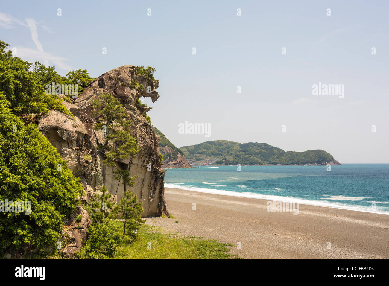 Lion rock and beach in Mie,Japan Stock Photo