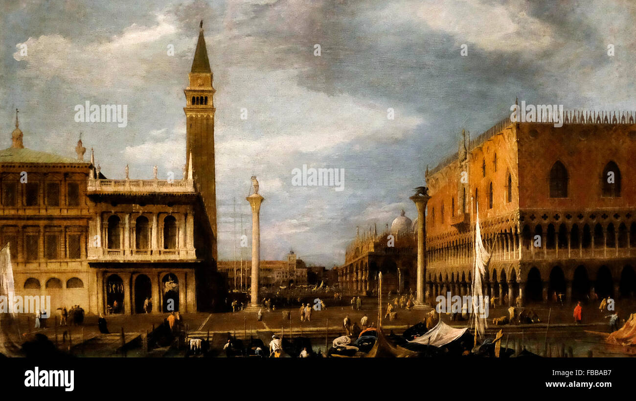 Venice: The Molo from the Bacino di. S. Marco  - Giovanni Antonio Canal, called Canaletto - circa 1724 Stock Photo