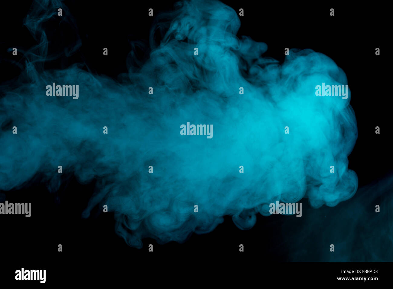 Abstract Art Aquamarine Hookah Smoke On A Black Background Stock