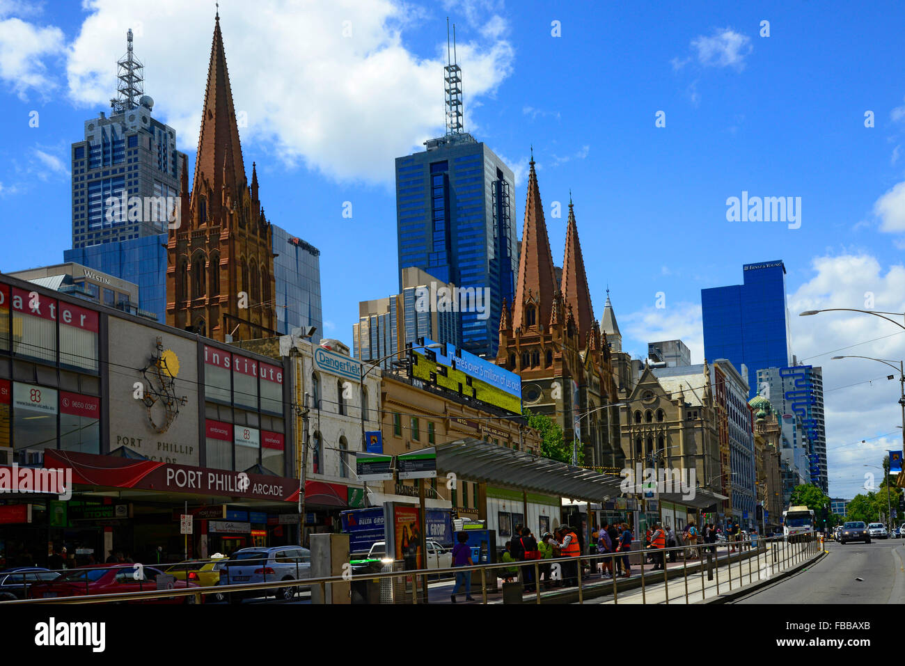 Flinders Street Melbourne Australia Victoria Coastal Capital Stock