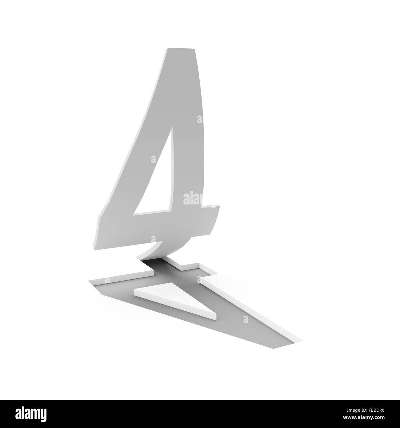 Number four, 3d render Stock Photo