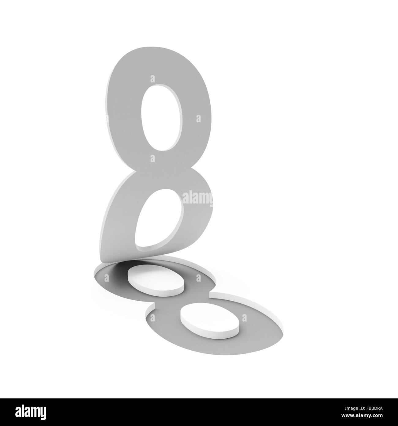 Number eight, 3d render Stock Photo