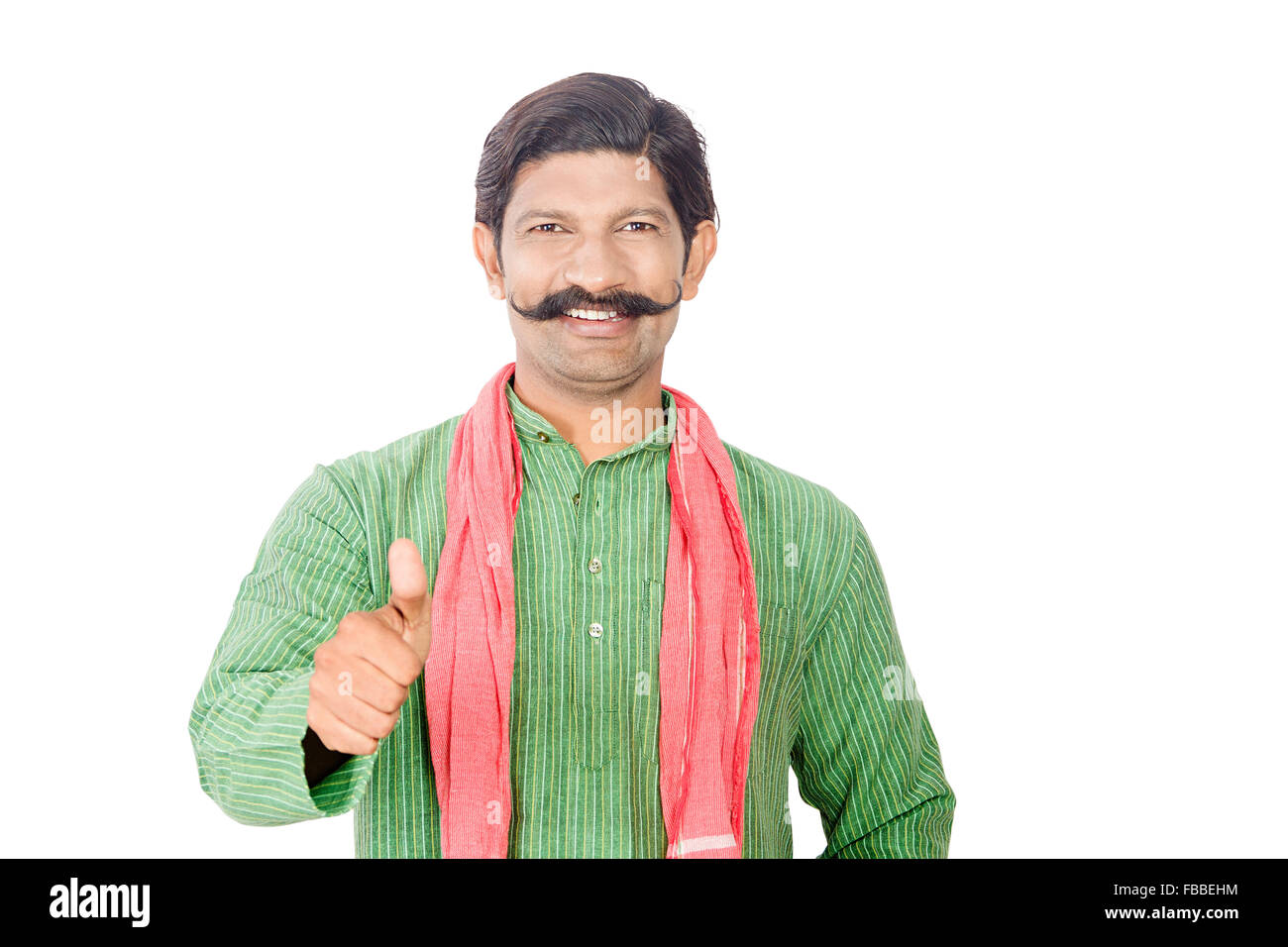 1 indian rural man Thumbs Up showing Stock Photo Alamy