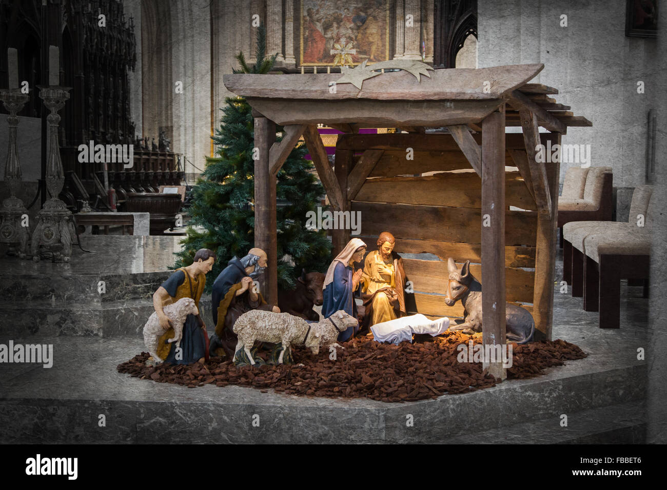Christmas crib, before Christmas, the crib is empty Stock Photo Alamy