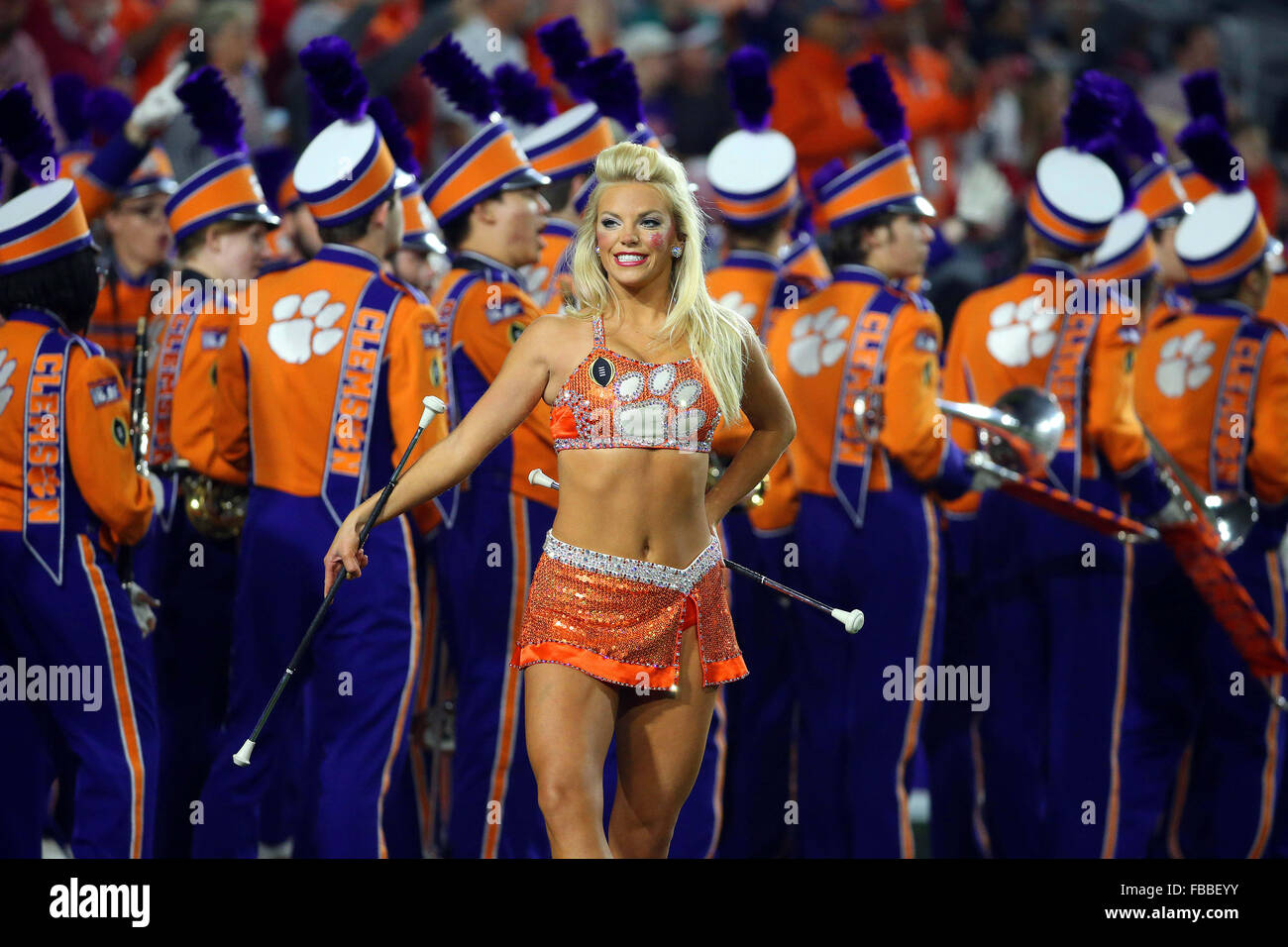 January 11 2016 Clemson Tigers Cheerleaders And Marching
