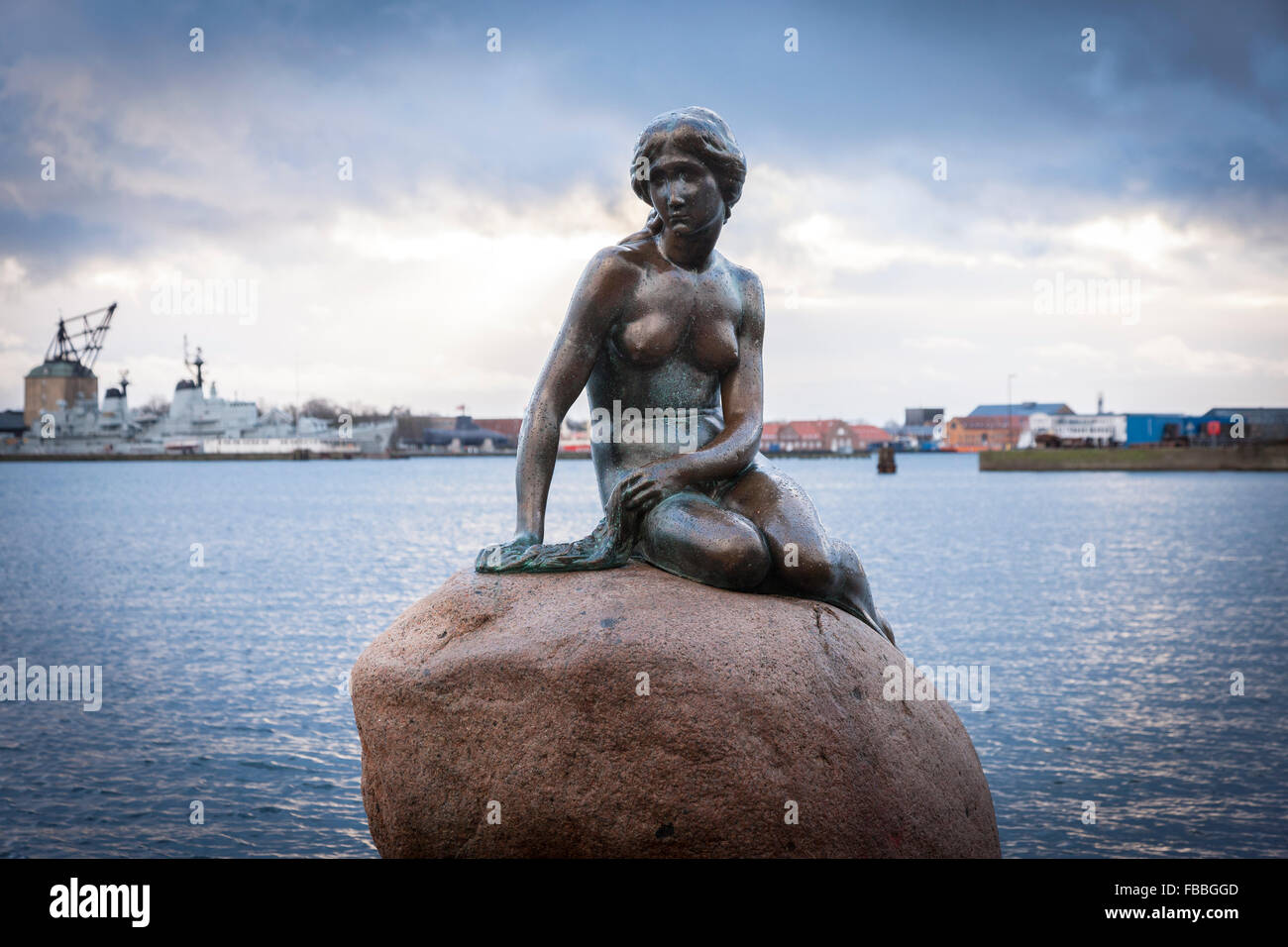 The Little Mermaid Statue on the waterfront Copenhagen, Denmark Stock