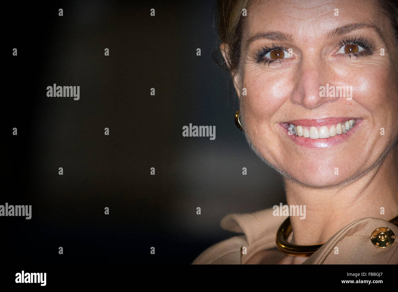 Queen Maxima attend the launch of platform NLGroeit a program to increase growth of potential entrepreneurs at the Van Nelle Fabriek in Rotterdam, The Netherlands, 13 January 2016. Photo: Patrick van Katwijk / NETHERLANDS OUT POINT DE VUE OUT - NO WIRE SERVICE - Stock Photo