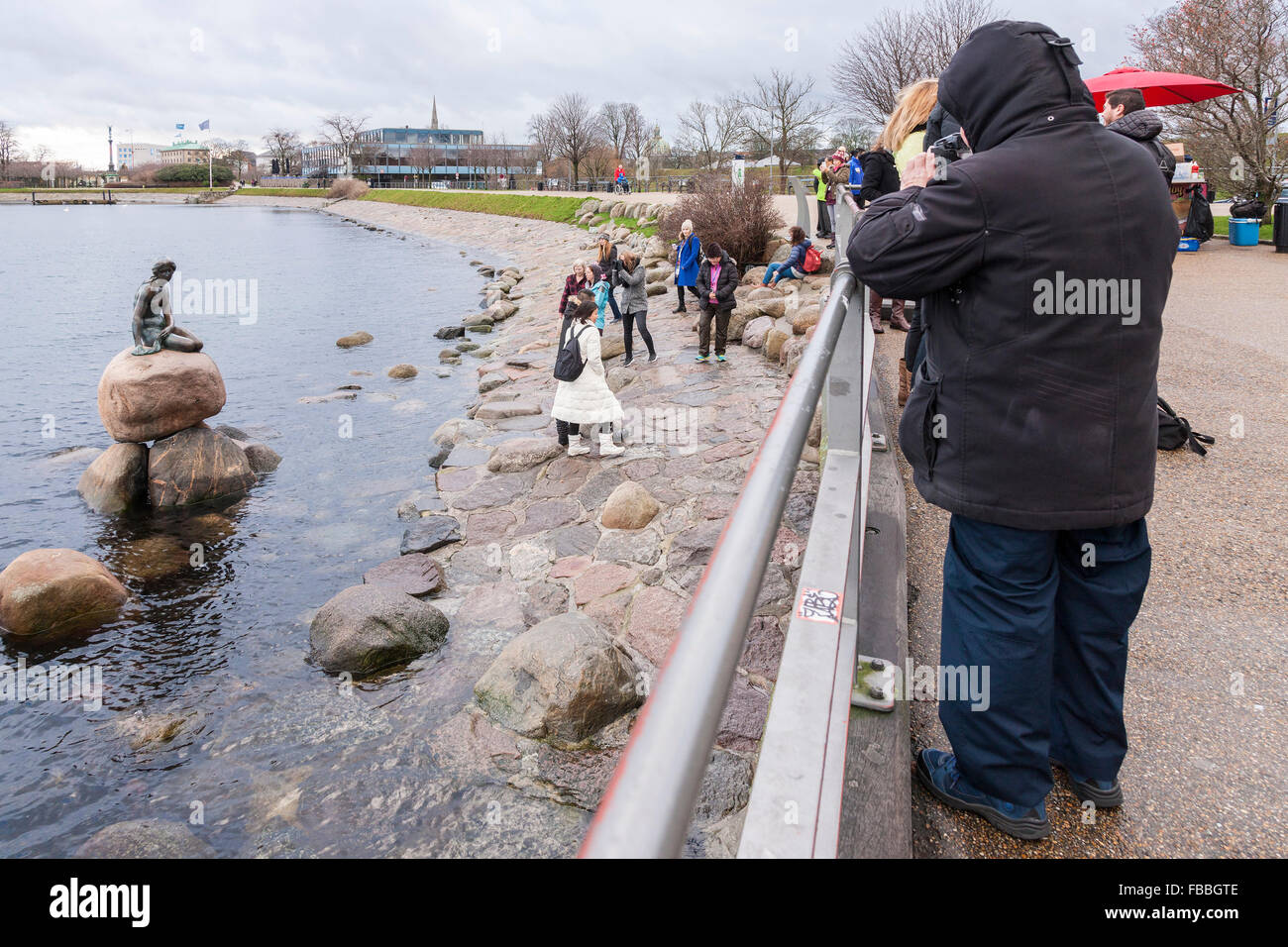 The Little Mermaid Statue on the waterfront Copenhagen, Denmark Stock