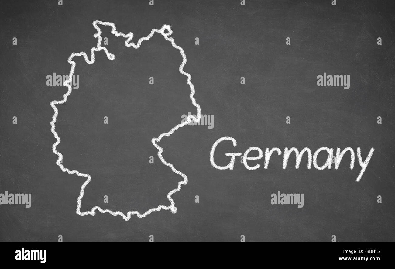 Germany map drawn on chalkboard Stock Photo