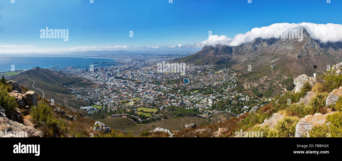 Overall aerial view of Cape Town, South Africa Stock Photo
