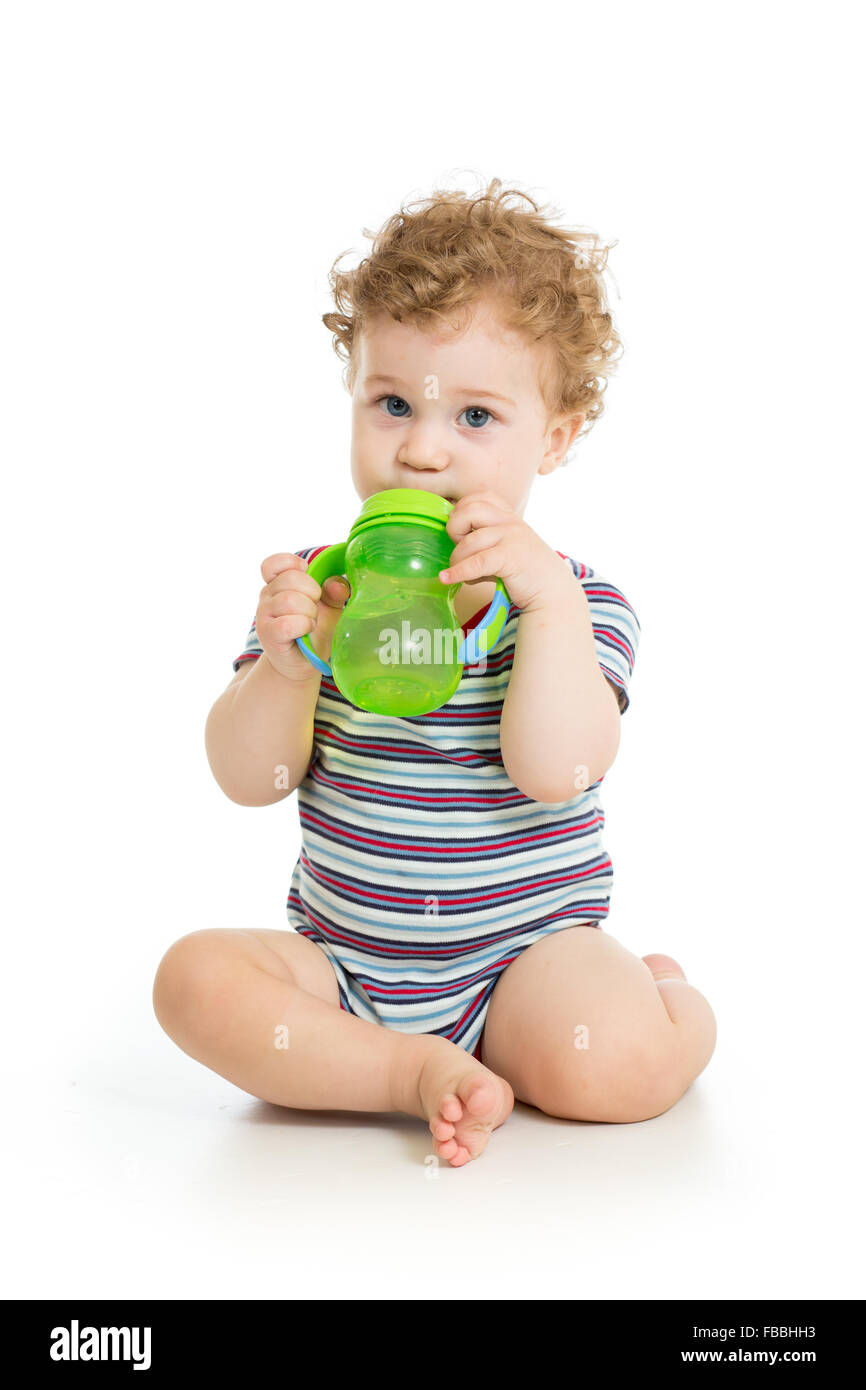 Baby drinking water from cup Stock Photo Alamy