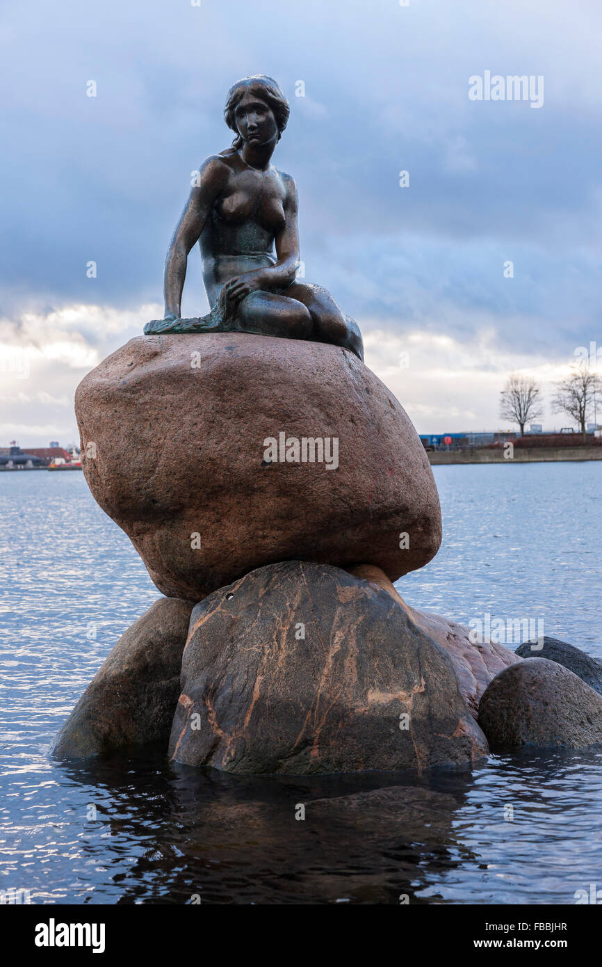 The Little Mermaid Statue on the waterfront Copenhagen, Denmark Stock
