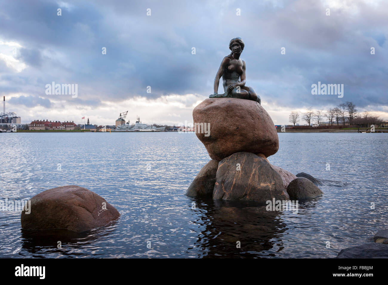 The Little Mermaid Statue on the waterfront Copenhagen, Denmark Stock