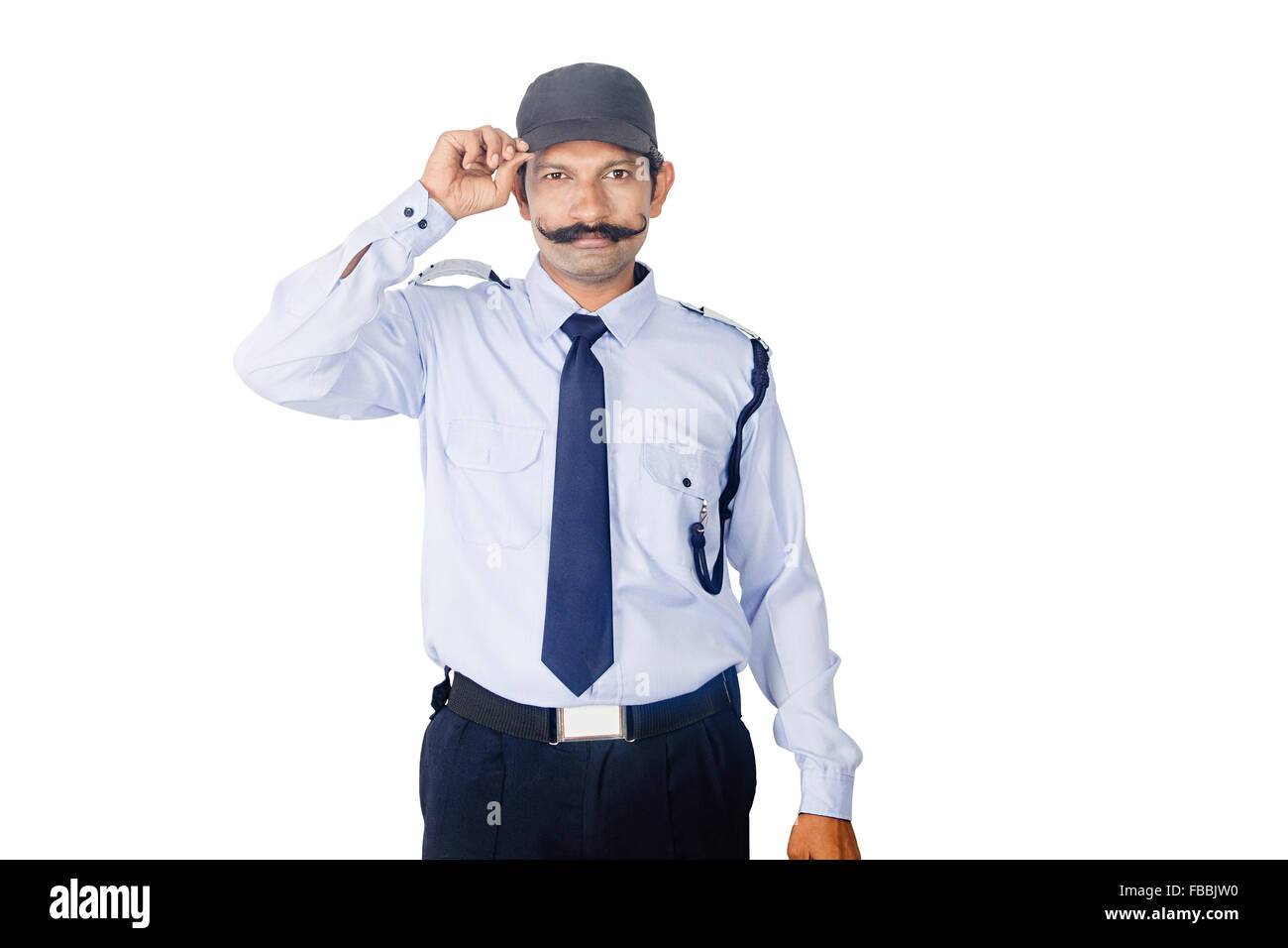 1 indian man Security Guard standing Stock Photo Alamy