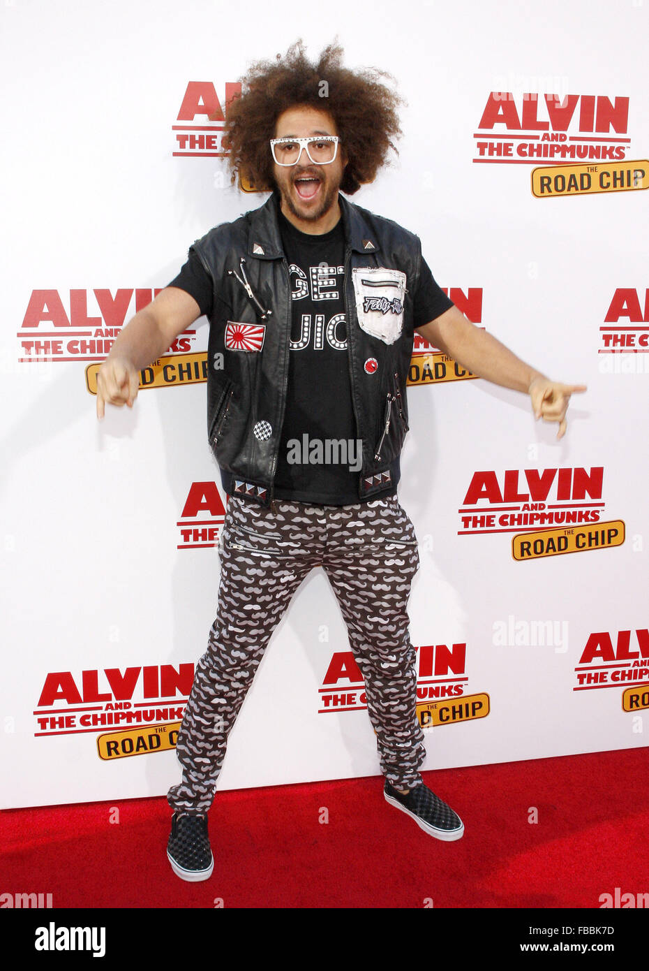 Los Angeles premiere of 'Alvin And The Chipmunks: The Road Chip' held at the Zanuck Theater - Arrivals  Featuring: Redfoo Where: Los Angeles, California, United States When: 12 Dec 2015 Stock Photo