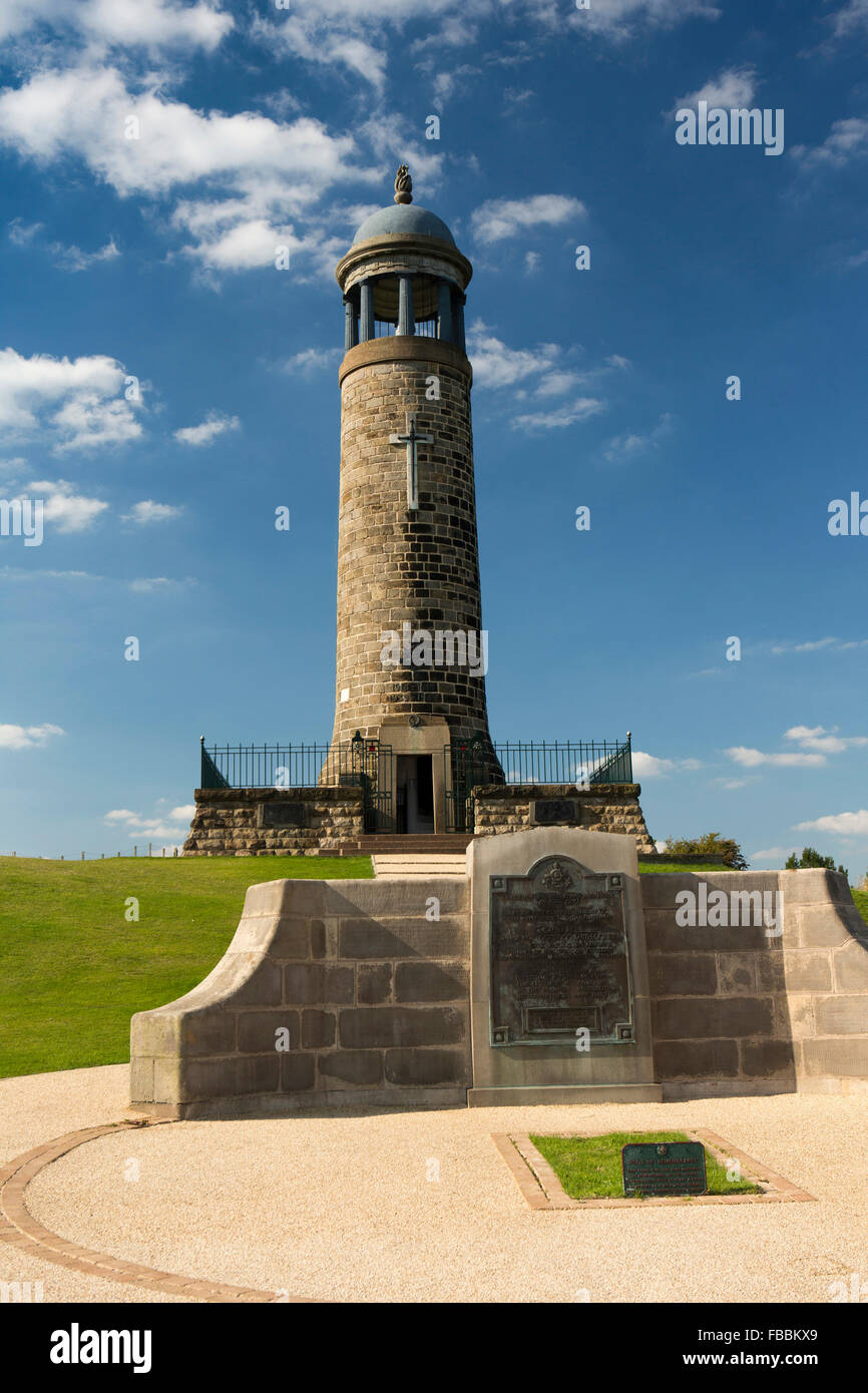 UK, England, Derbyshire, Crich, Sherwood Forester’s First World War memorial on hilltop Stock Photo