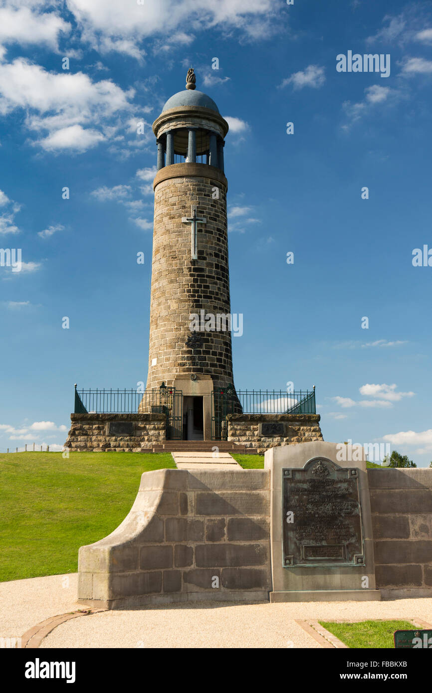 UK, England, Derbyshire, Crich, Sherwood Forester’s First World War memorial on hilltop Stock Photo