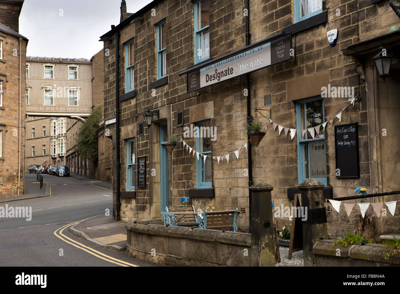UK, England, Derbyshire, Matlock, Smedley Street, The Gate, café bar