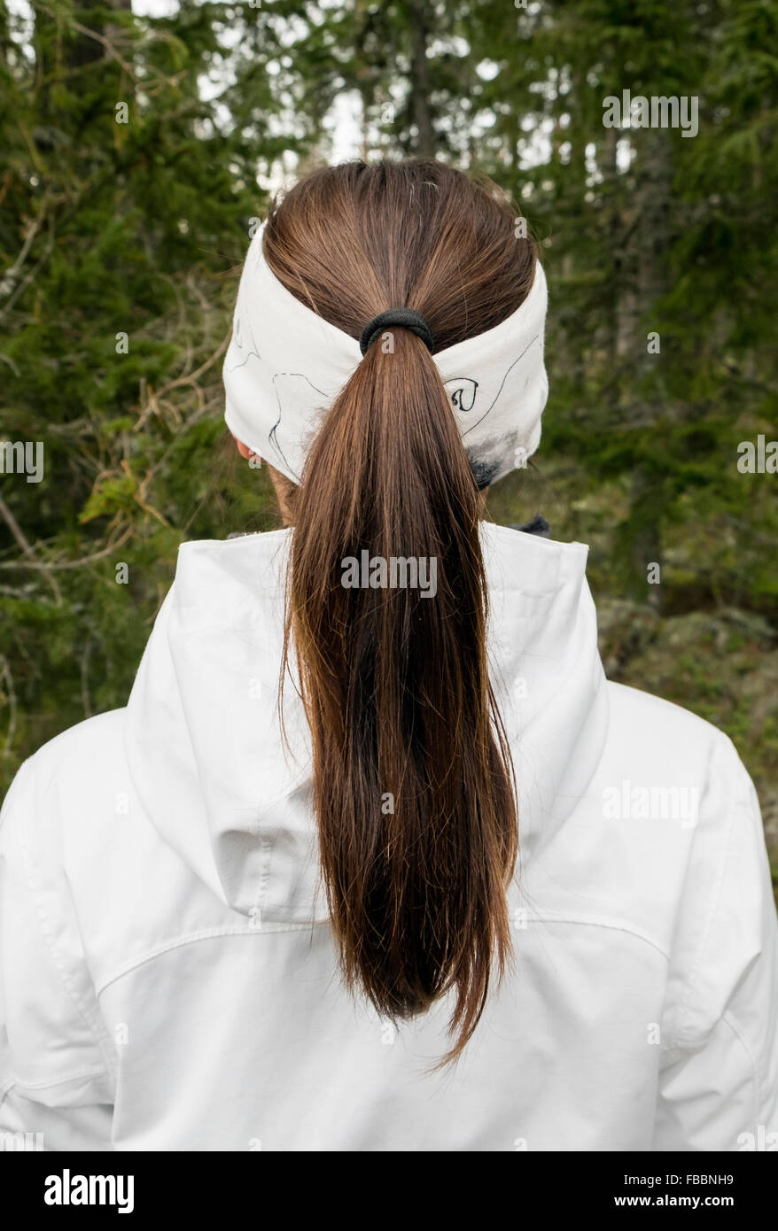 Woman with ponytail Stock Photo