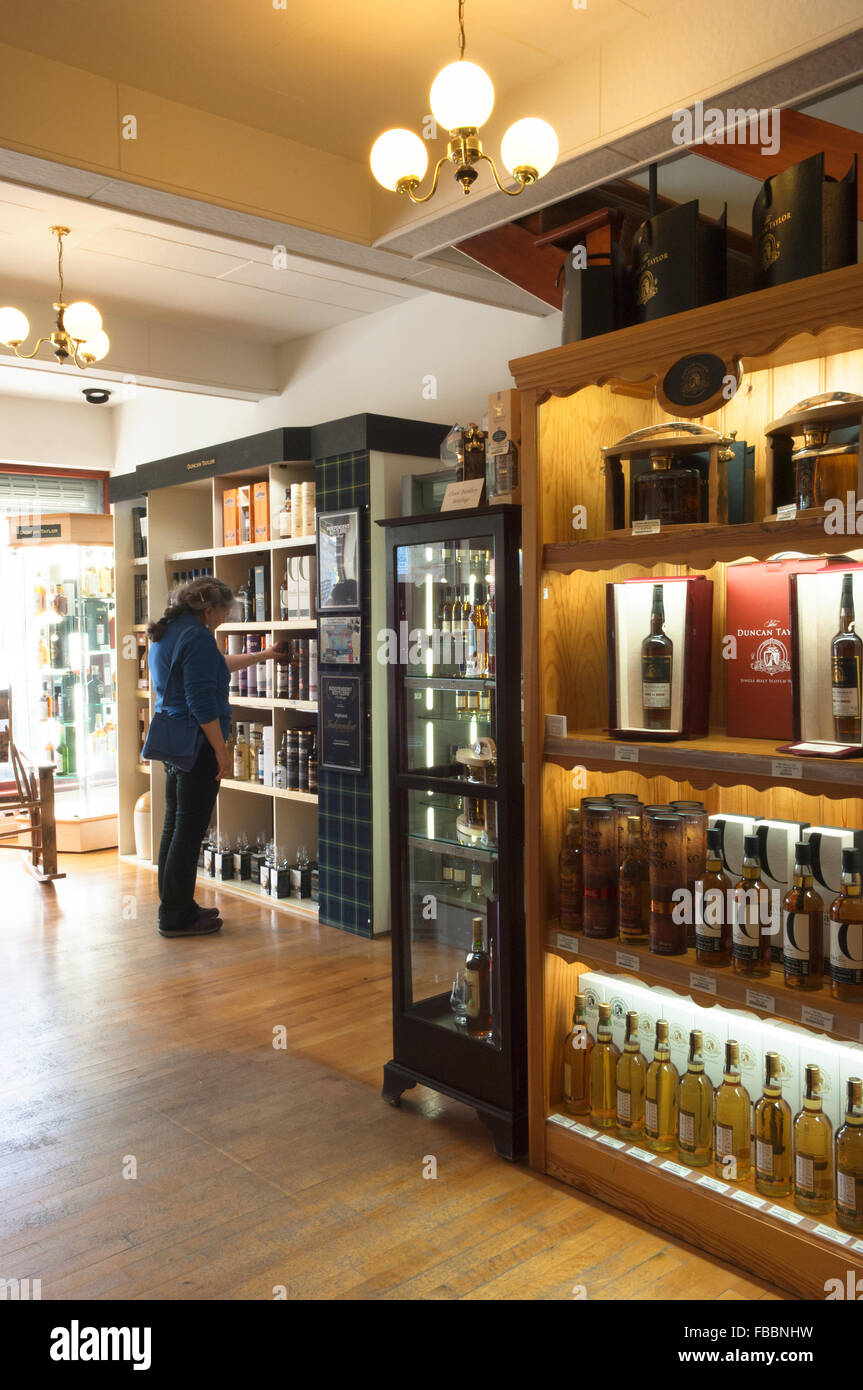 Specialist Cabinet Display Whisky Bottles Stock Photos