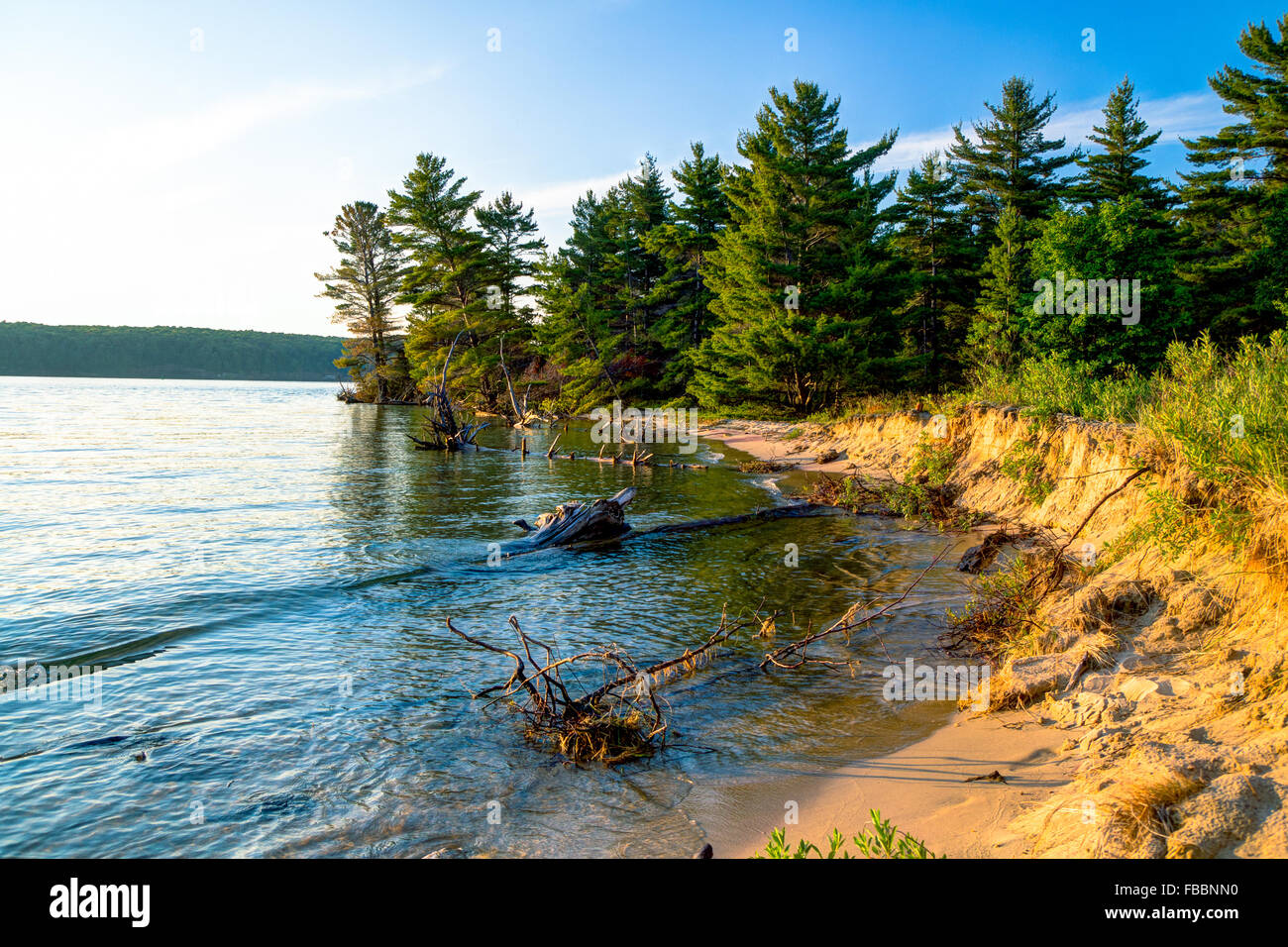 Lake Superior Coast. The wilderness beach of a remote Lake Superior