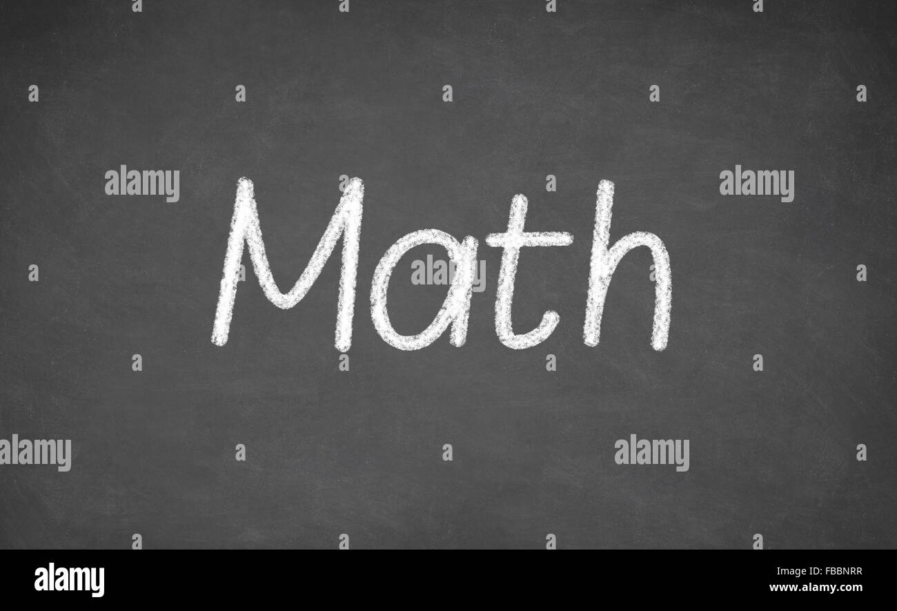 Math lesson on blackboard or chalkboard Stock Photo Alamy