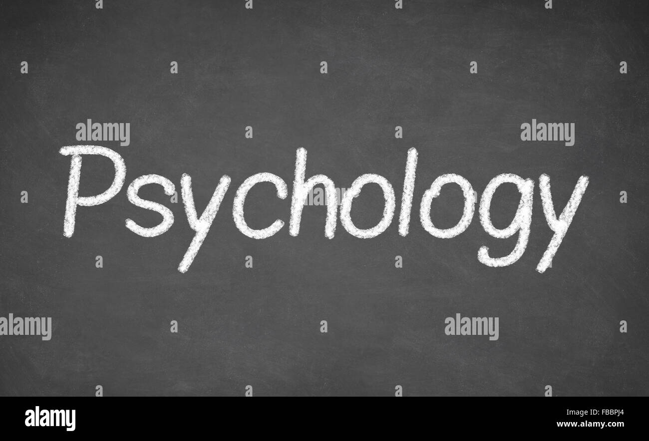 Psychology lesson on blackboard or chalkboard. Stock Photo