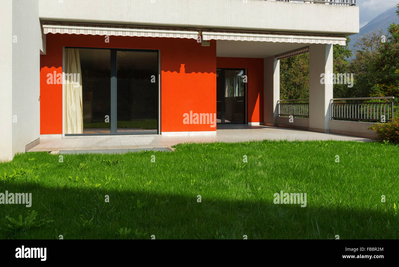outside the house with garden, detail Stock Photo