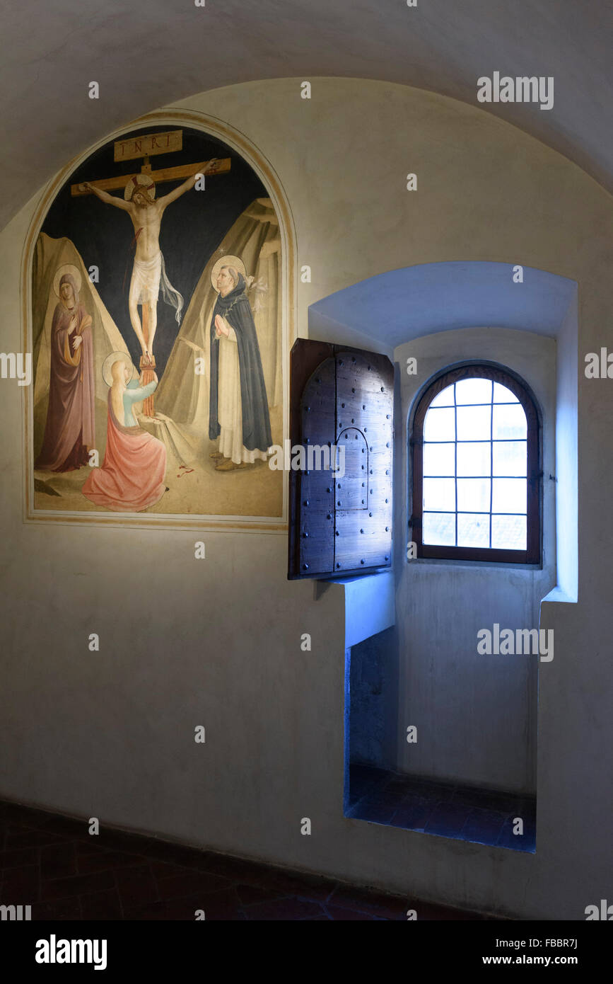 Florence. Italy. Museum of San Marco, cell 25, fresco (1441-42) by Fra Angelico and assistants. Stock Photo