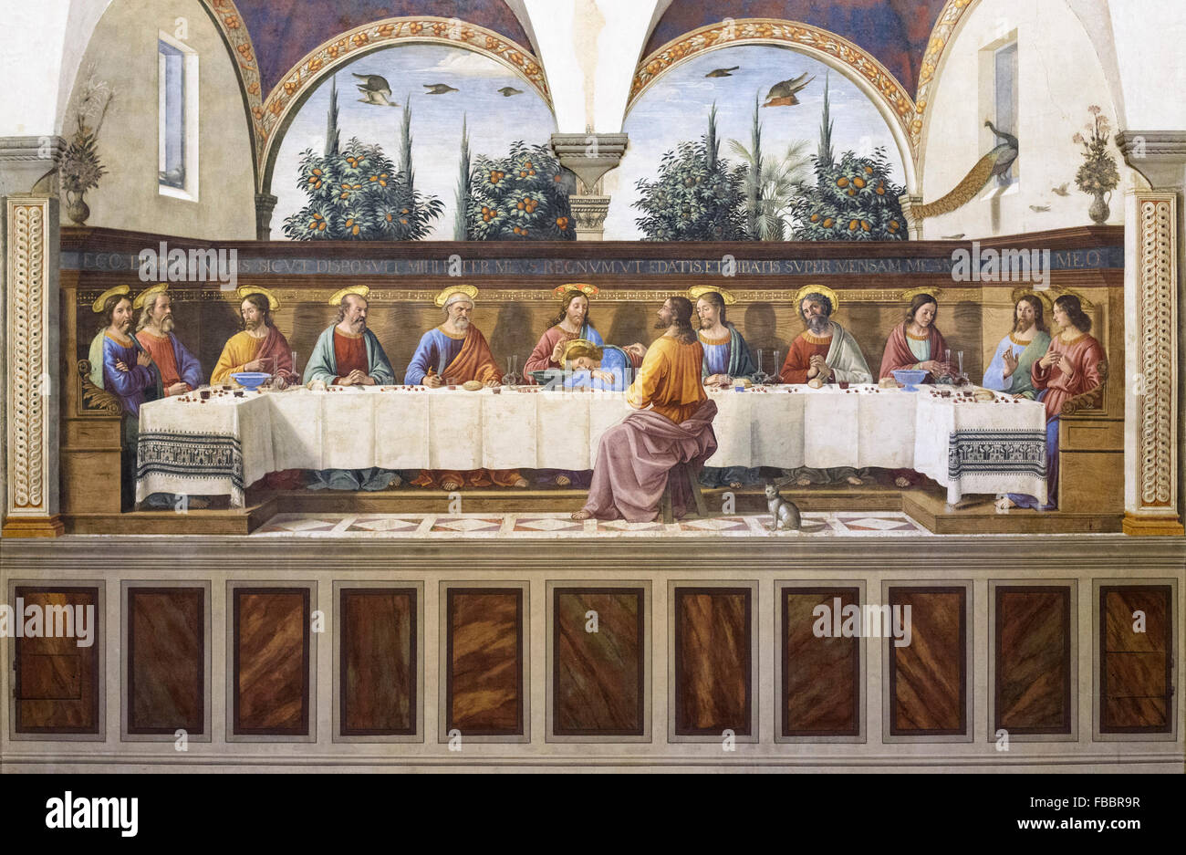 Florence. Italy. The Last Supper, (ca. 1486), fresco by Domenico Ghirlandaio, Museum of San Marco. Stock Photo
