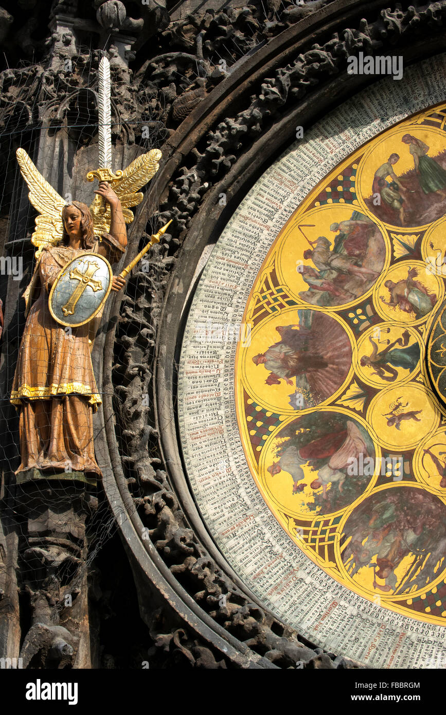 Astronomical Clock,Old Town Hall,Prague, Czech Repoblic Stock Photo