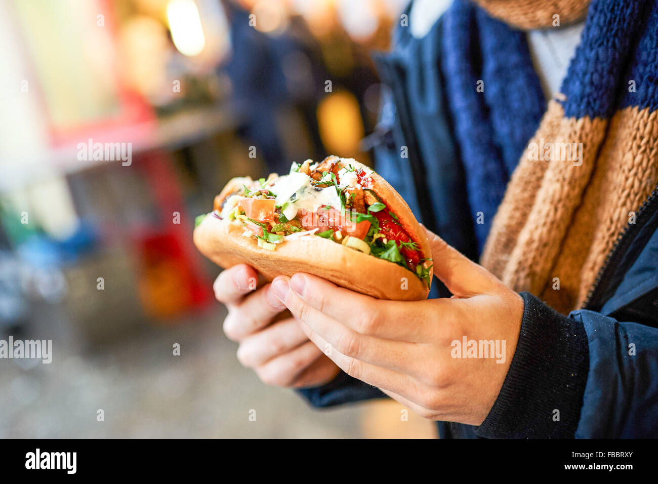 The famous fastfood restaurant 'Mustafa Gemuese Kebab' at Mehringdamm in Kreuzberg, January 13, 2016 in Berlin, Germany. Photo: picture alliance / Robert Schlesinger Stock Photo