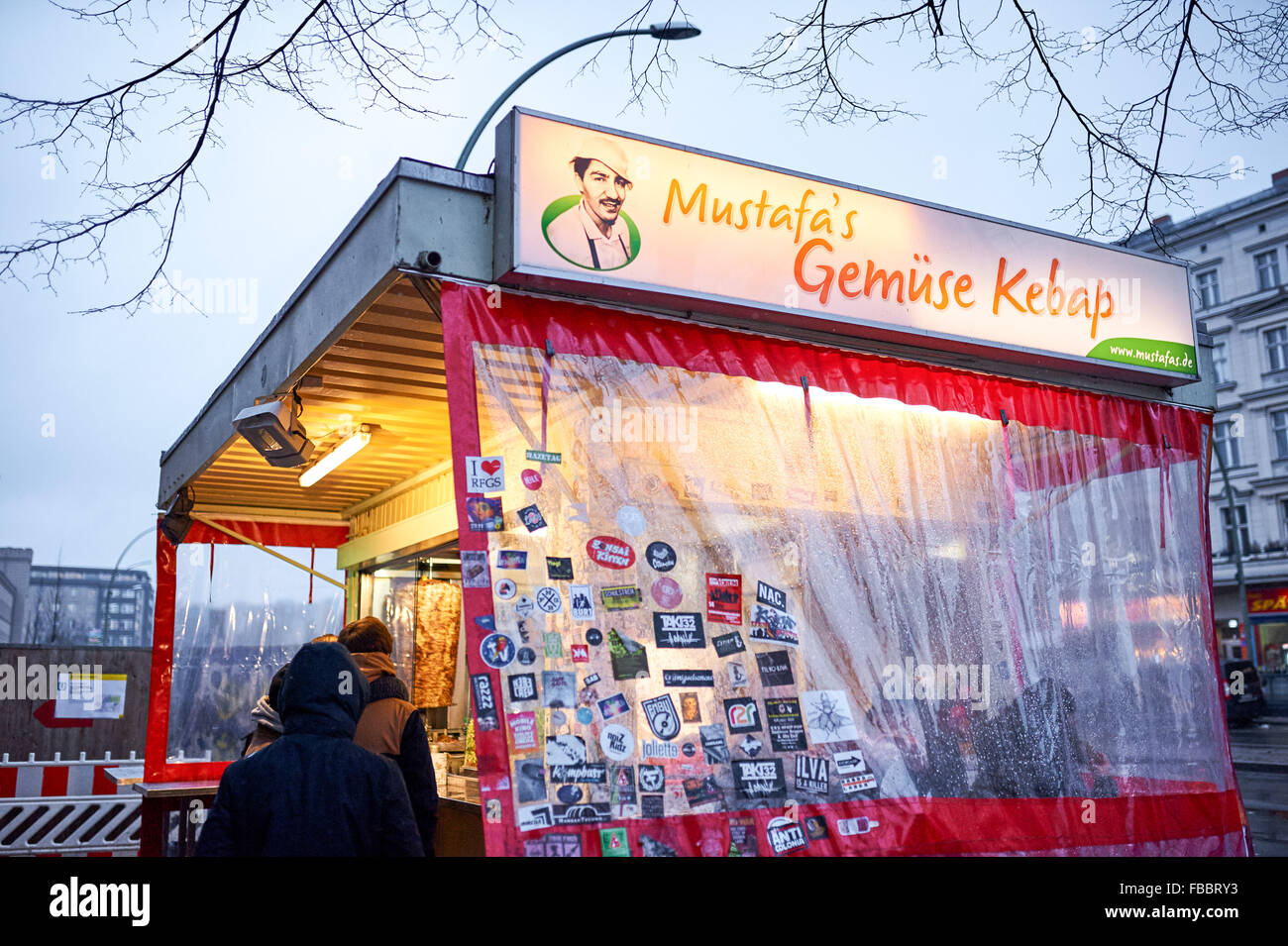 The famous fastfood restaurant 'Mustafa Gemuese Kebab' at Mehringdamm in Kreuzberg, January 13, 2016 in Berlin, Germany. Photo: picture alliance / Robert Schlesinger Stock Photo