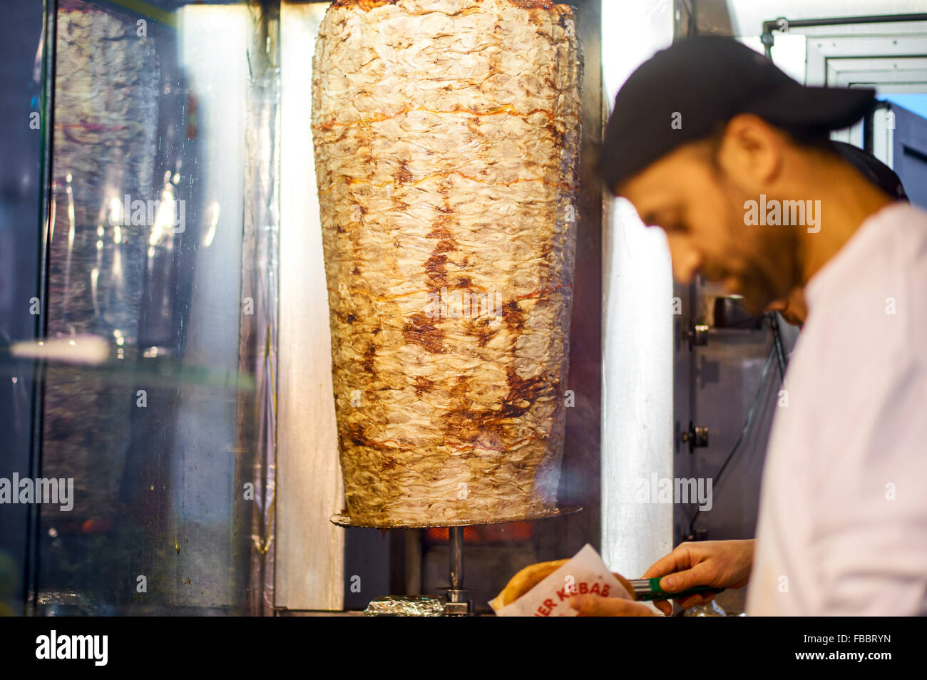 The famous fastfood restaurant 'Mustafa Gemuese Kebab' at Mehringdamm in Kreuzberg, January 13, 2016 in Berlin, Germany. Photo: picture alliance / Robert Schlesinger Stock Photo